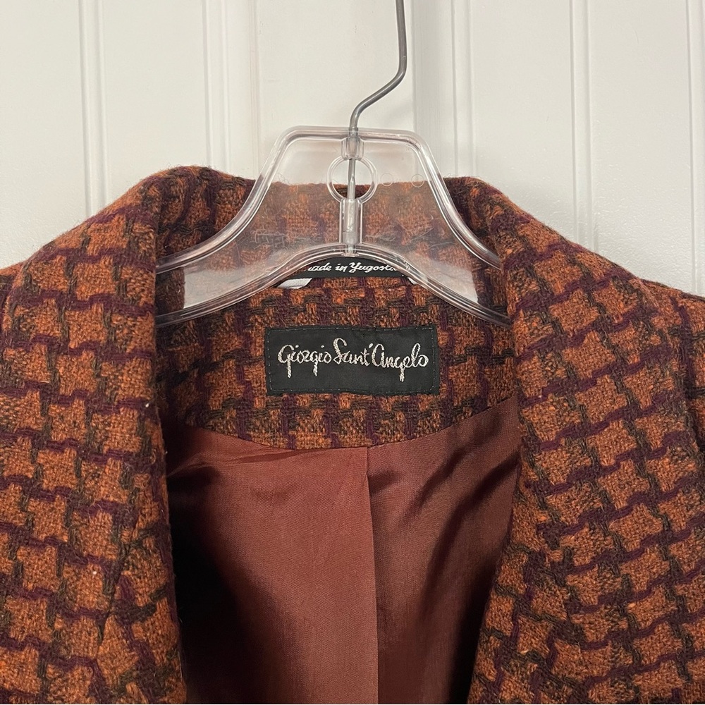 Giorgio Sant'Angelo Women's Brown Houndstooth Blazer - Picture 5 of 11